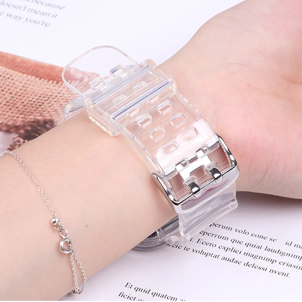 casestrap for apple watch band 44mm 40mm 42mm38mm accessories soft silicone transparent bracelet iwatch series 5 4 3 6 se free global shipping