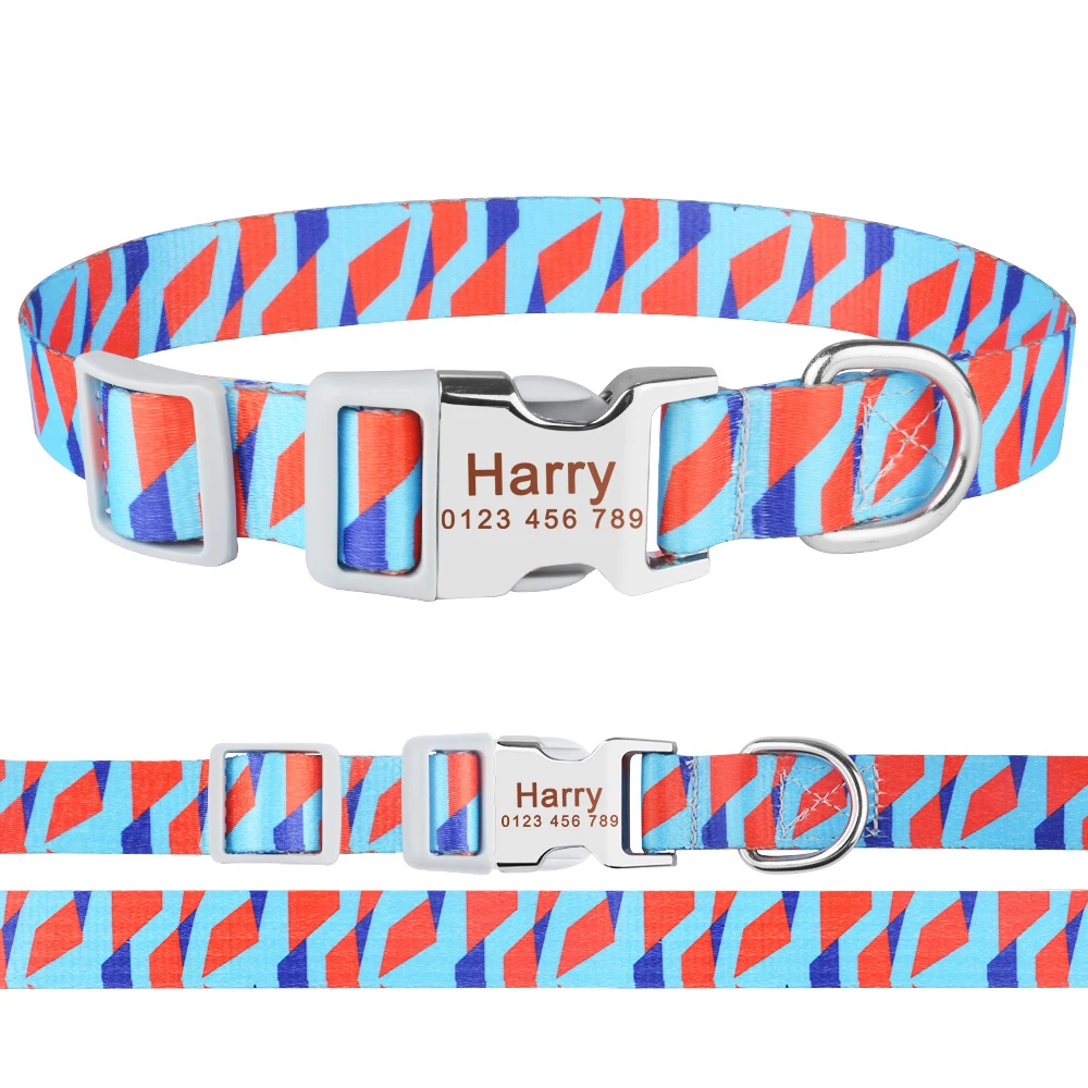 Ошейник для собак AiruiDog с бесплатной гравировкой регулируемый цветочный