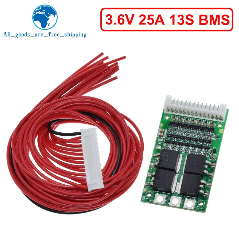 Bms 6s 7s 8s 9s 10s 11s 12s 13s 3 6 v 4 2 25a Регулируемая литий ионная батарея 18650 Защитная