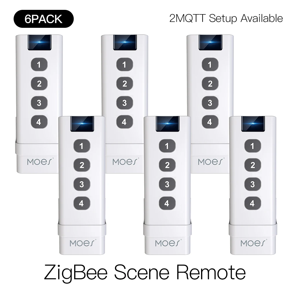 

Moes Smart ZigBee Scene Switch 4 Gang Remote Hand-held Zigbee Hub Required No limit to Control for Smart Home Automation
