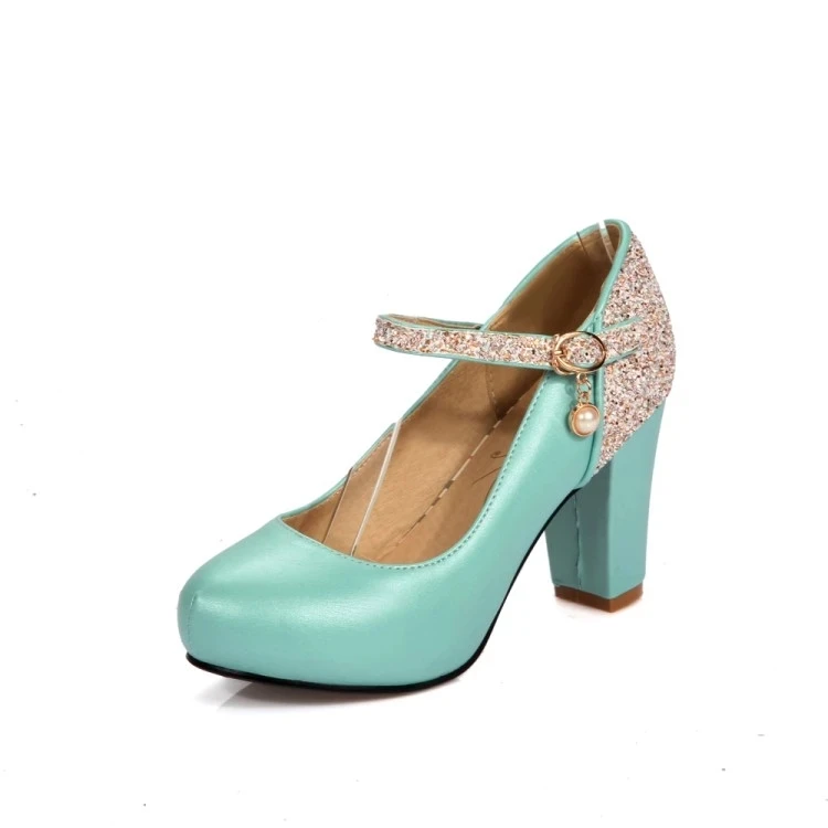 Женские туфли-лодочки на платформе и толстом каблуке с круглым носком | Обувь