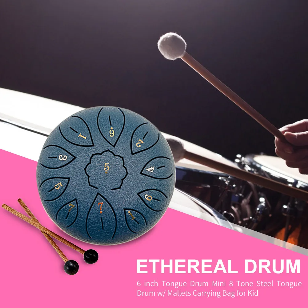 

Z20 6 Inch Steel Tongue Drum 8/11 Tune Tongue Drum Steel Tongue Drum Kits With Drumstick Finger Drumstick Instrument Accessories