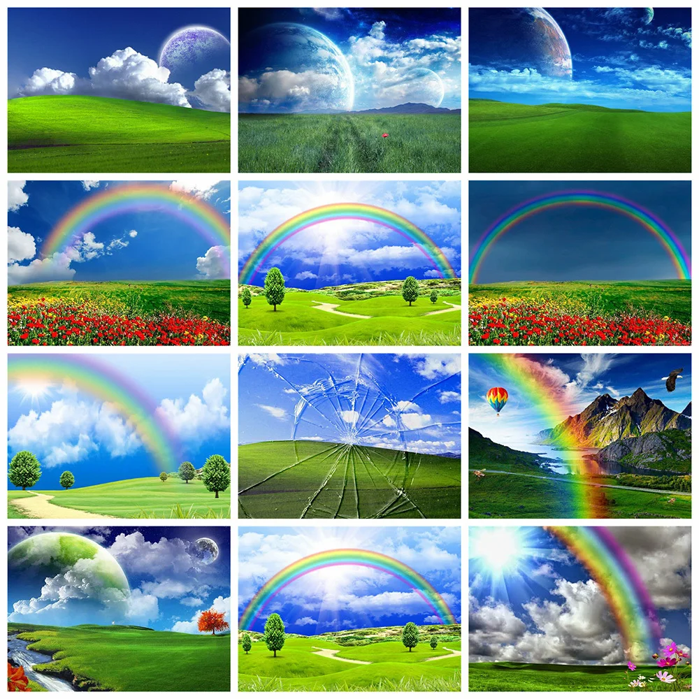 

Embroidery Diamond Art Sunshine Rainbow Sky 5D Diy Art Paint Nature Landscape Jewel Cross Stitch Handmade Adults Crafts