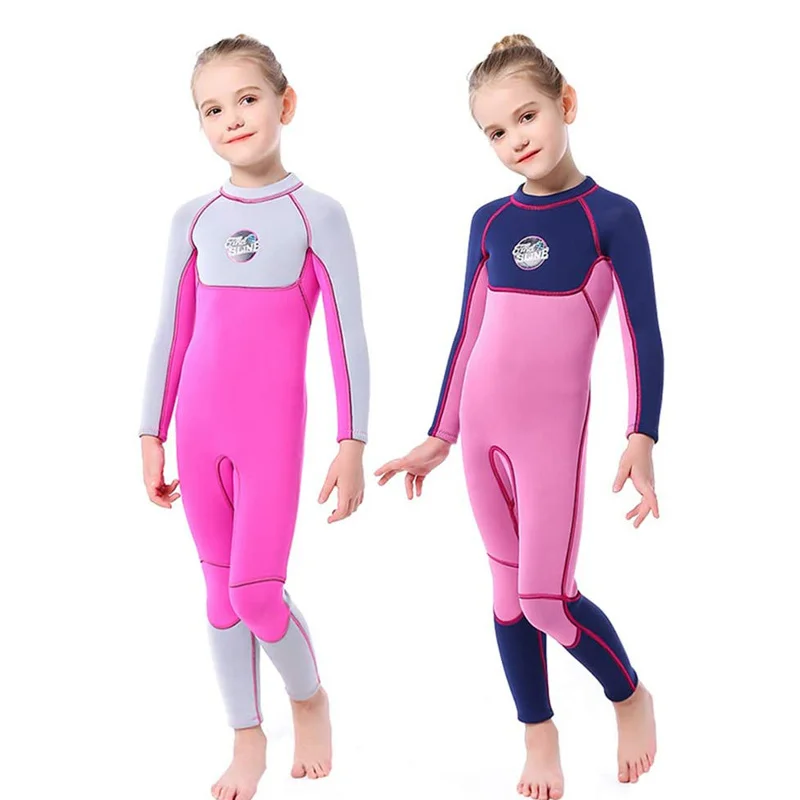 

Girls Surf 3mm Neoprene Wetsuit Kids Colorful Swimsuit Scuba Diving Suits For Underwater Freediving Swimwear Wetsuits