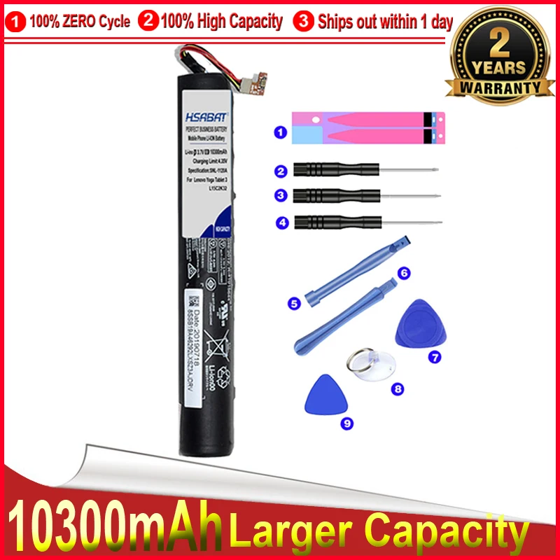 Аккумулятор HSABAT 0 Cycle 10300mAh L15C2K31 L15D2K31 для Lenovo Yoga Tablet 3 YT3-850 850F 850M | Компьютеры и офис