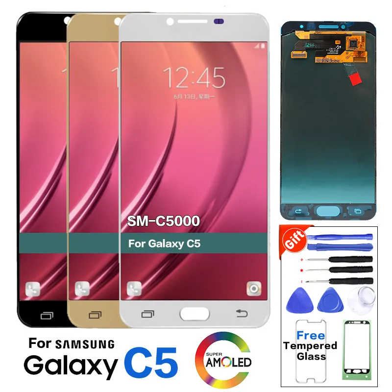 Жк дисплей OLED для Samsung C5 C5000 сменный жк экран Galaxy 5 4 |Экраны мобильных телефонов| |