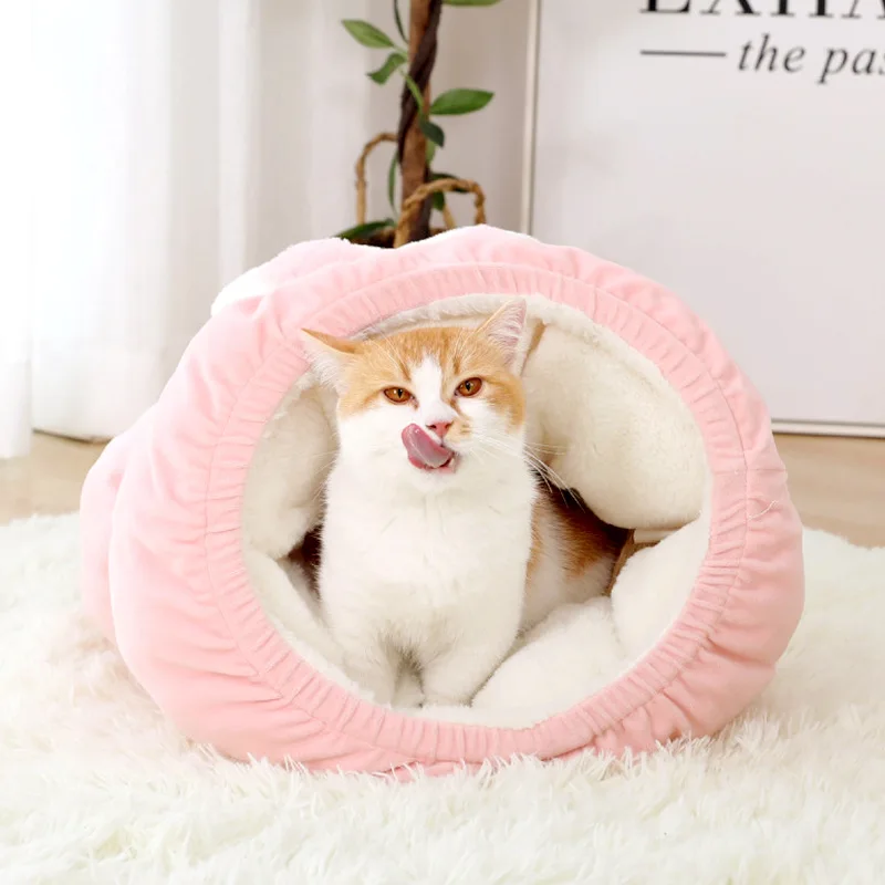 

Гусеничное кошачье гнездо, подстилка для сна, мягкая и теплая подстилка для кошек, Удобный домашний домик для домашних животных