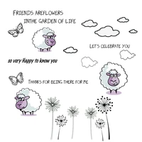azsg lovely sheep butterfly dandelion clear stamps for diy scrapbookingcard makingalbum decorative silicone stamp crafts