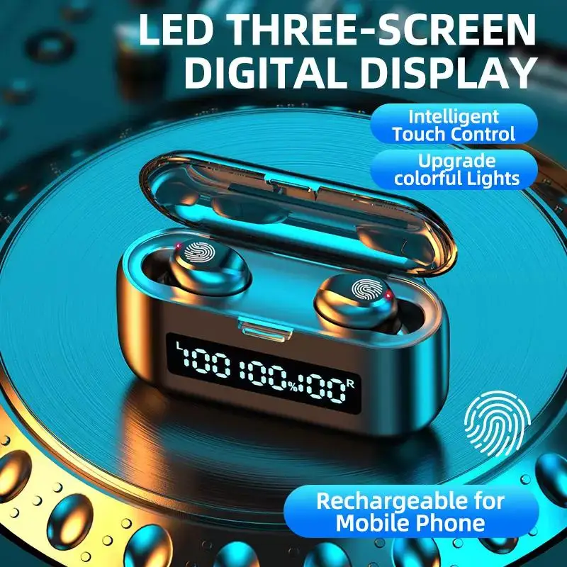 

Camaroca TWS Bluetooth 5.1 Earphones 2000mAh Charging Box Wireless Headphone 9D Stereo Sports Waterproof Earbuds With Microphone