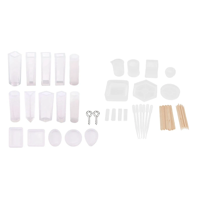 

1 Набор силиконовых форм и 1 Набор 15 форм, набор силиконовых форм для ювелирных изделий с подвесками и 100 шт. форм для булавок с винтами