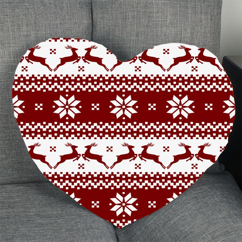 

Рождественская Наволочка на подушку, Рождественская Наволочка на молнии в форме сердца Санта-Клауса, мягкая декоративная подушка для дома