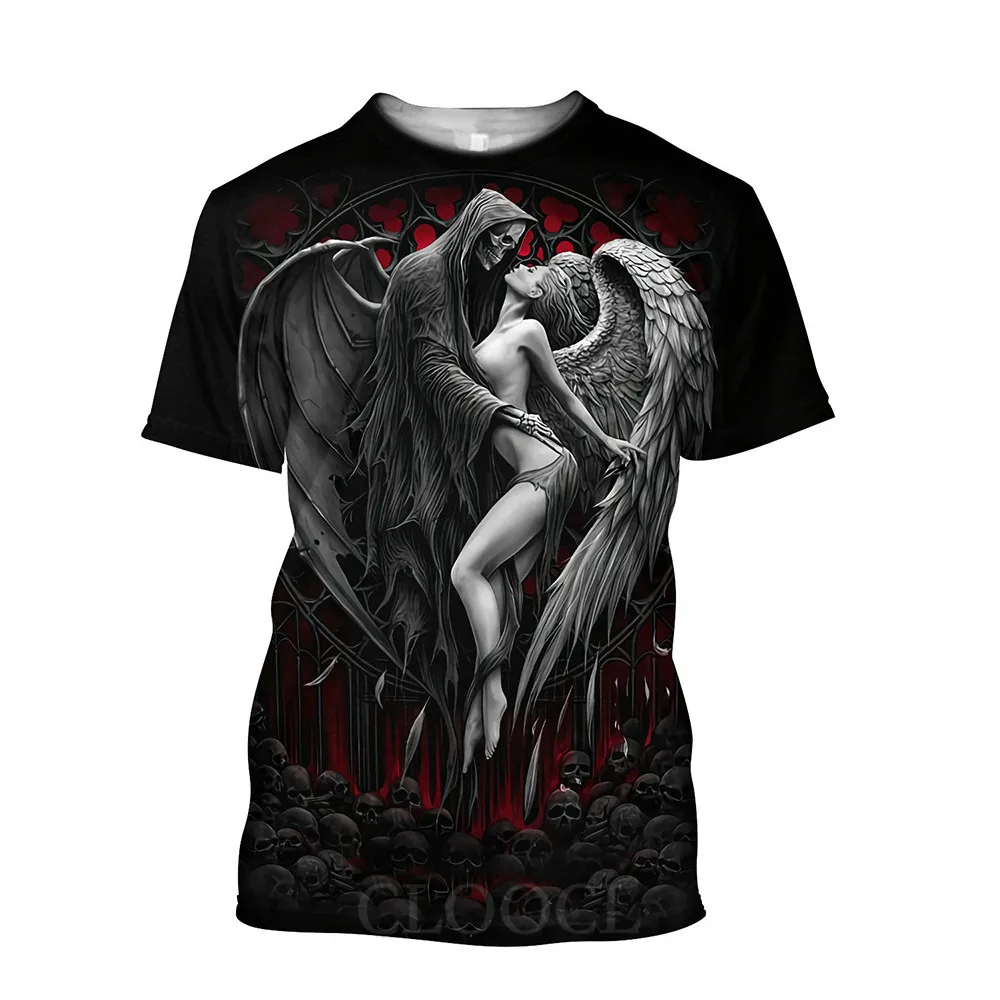 

CLOOCL Satan Devil T-shirts 3D Graphics Satanic Demons And Fallen Angels T-shirt Casual Pullovers Harajuku Tshirts Men Clothing