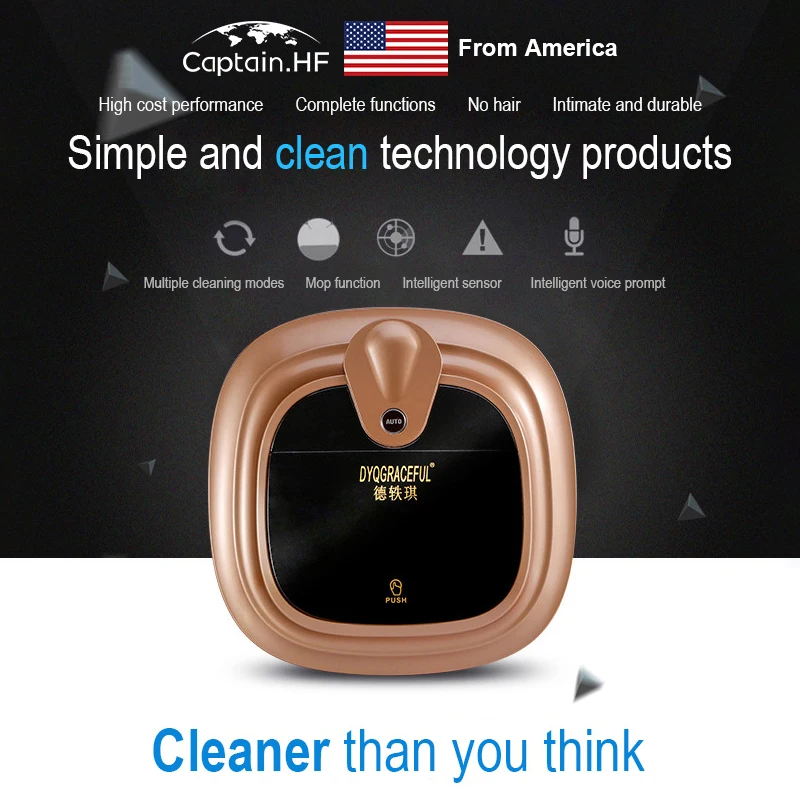 

US Captain M790A Robot Full Automatic Vacuum Cleaner 2000mAh Battery, 1200Pa Hard Floors and Carpets Ideal for Homes with Pets