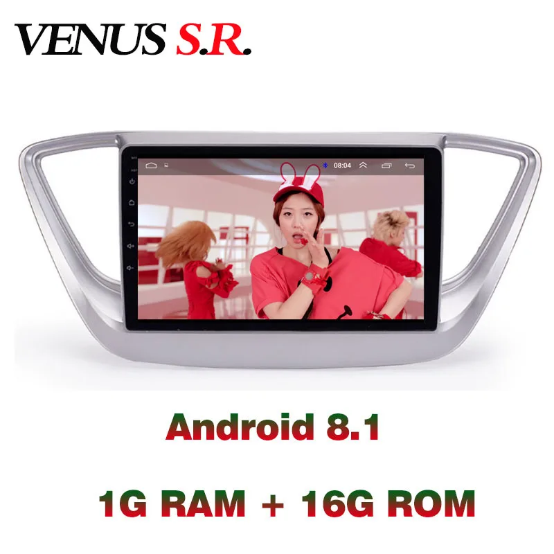VenusSR Android 8.1 2.5D car dvd for Hyundai Verna Solaris Radio 2010-2017 multimedia headunit GPS stereo gps navigation | Автомобили и