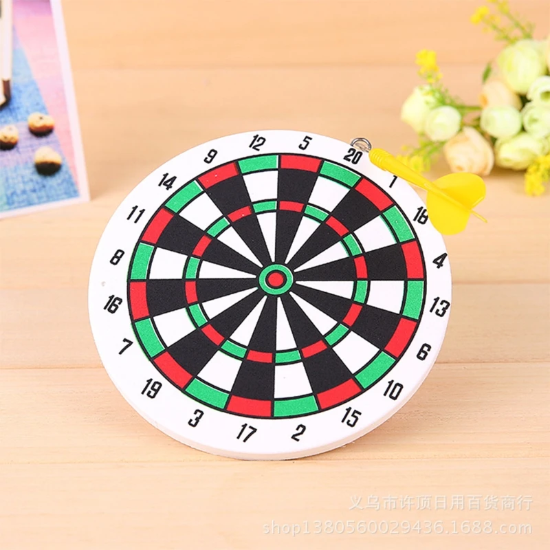 

HUYU Dartboard Set Indoor Throwing Game Foam Board Staple Free with 2 Steel Tip Darts for Battle Game Competitive Bar Game