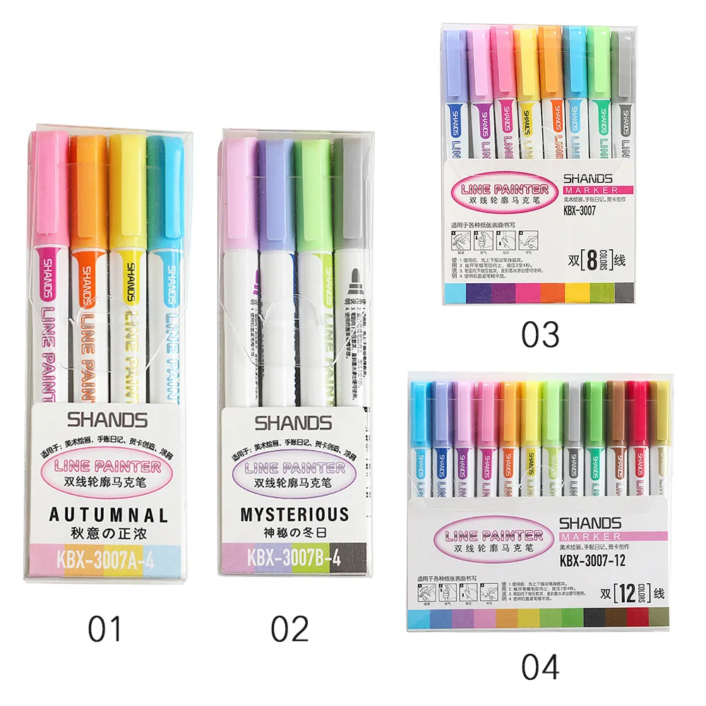 Двухрядная ручка металлический цвет волшебный контур маркер сделай сам альбом