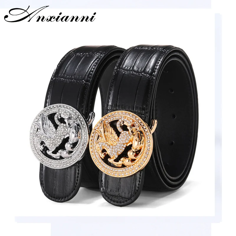 Уникальный дизайн гладкий ремень с пряжкой Воловья кожа ремни для мужчин