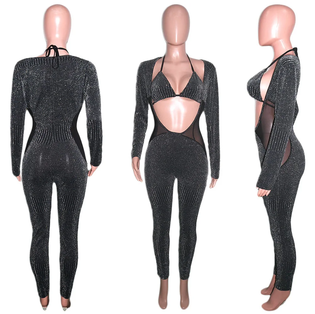 Облегающий клубный комбинезон соблазнительные женские облегающие Комбинезоны