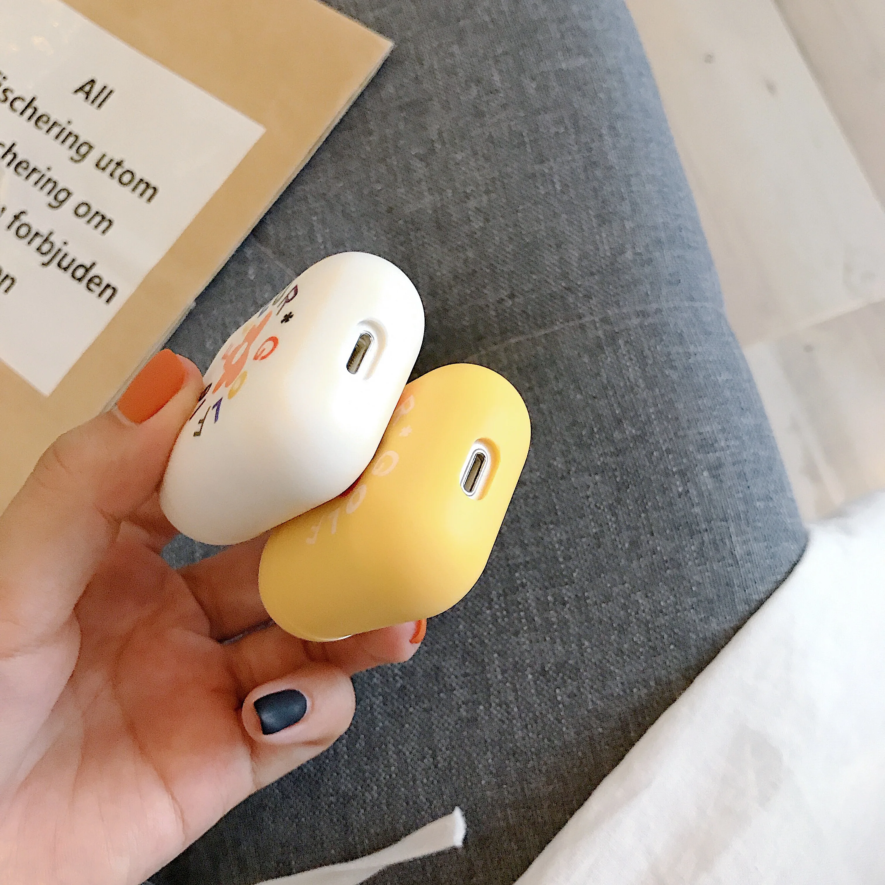 Чехол для AirPods с милым мультяшным цветочным узором кожухи головных телефонов Apple