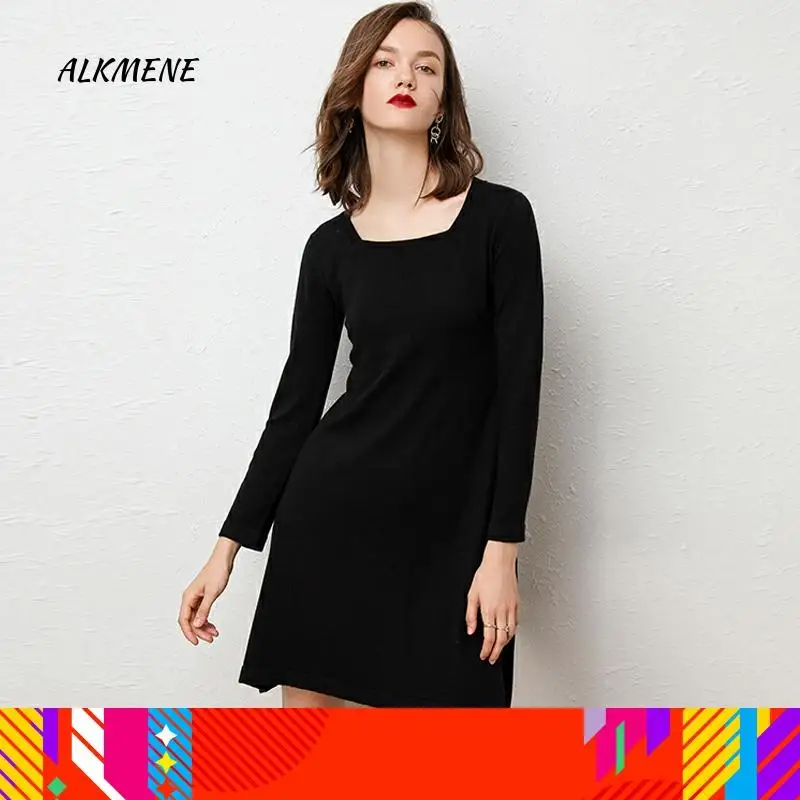 Осенне-зимняя трикотажная длинная юбка-свитер ALKMENE свободная для вечеринок 2019 |