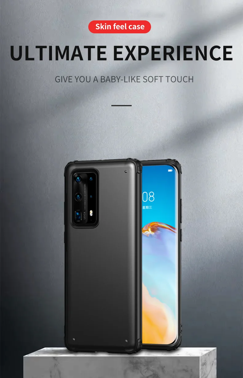 

Luxury Silicone Hard PC+TPU Cover Funda For huawei p40 lite p30 pro nova6 Mate40pro Lens Protective Anti-collision Phone Case