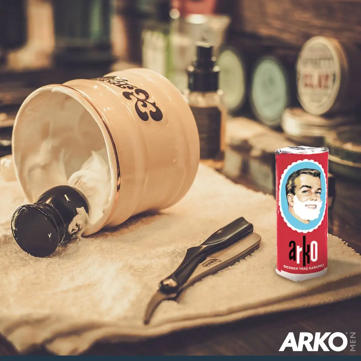 

Arko Shaving Soap + Shaving brush + Foam Bowl