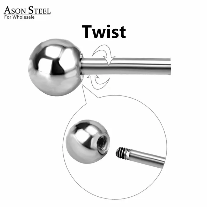 Мужские модные серьги ASONSTEEL золотистые/Серебристые серьги-гвоздики с шариковым