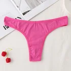 Трусики-стринги BANNIROU женские, хлопковое нижнее белье, пикантные Т-образные Трусы-стринги, цветные нижнее белье, 1 шт.
