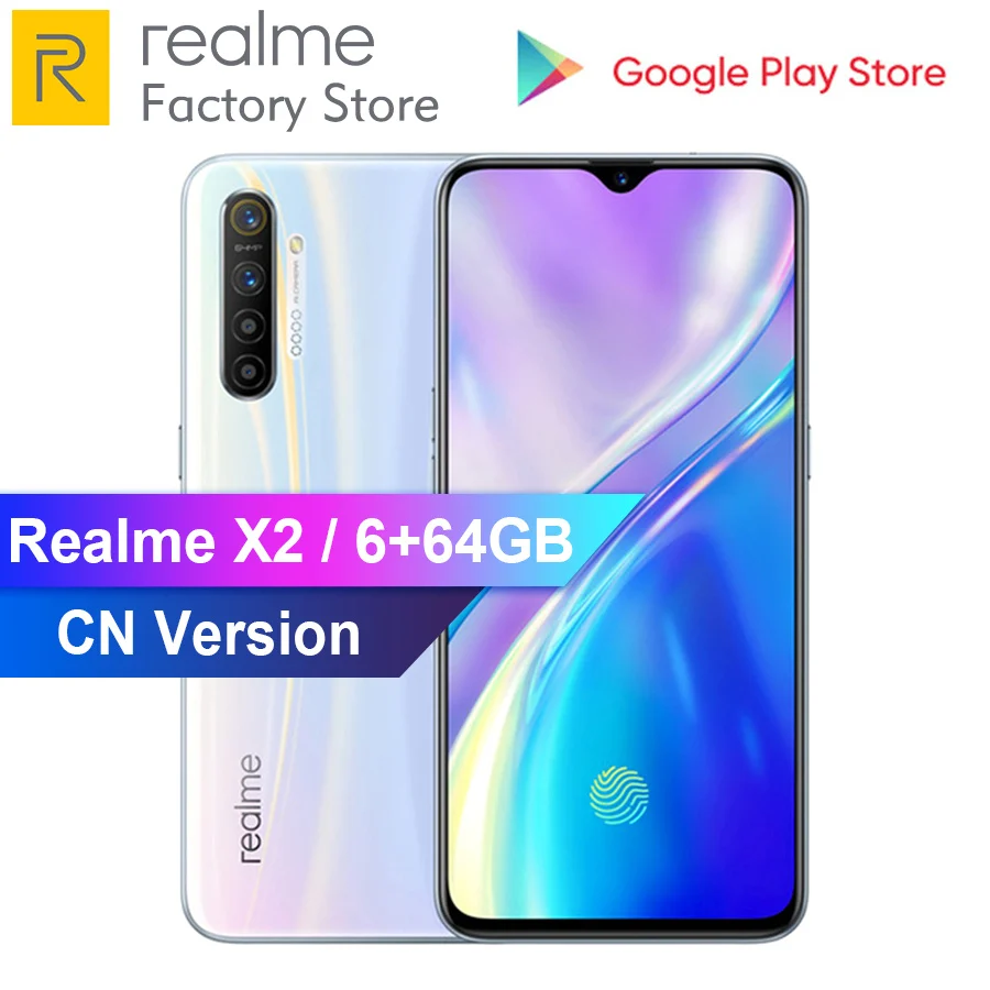 OPPO Realme X2 6 4 'ƌ ГБ Оперативная память 64 Гб Встроенная Snapdragon 730G 64mp четыре камера nfc