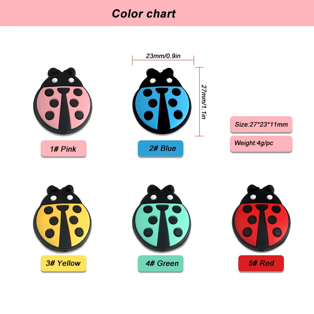 Kovict-Cuentas de silicona con forma de Mini Animal, accesorios de cadena para chupete, juguetes de enfermer&iacute;a masticables, 10 piezas-4