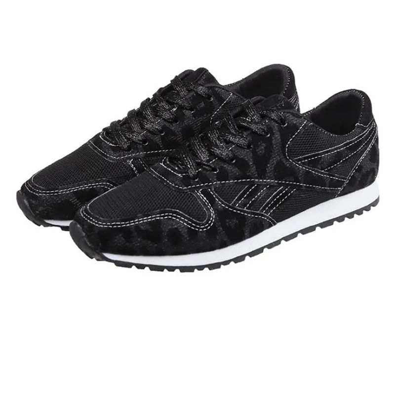 Женские кроссовки на вулканизированной подошве удобные дышащие с леопардовым