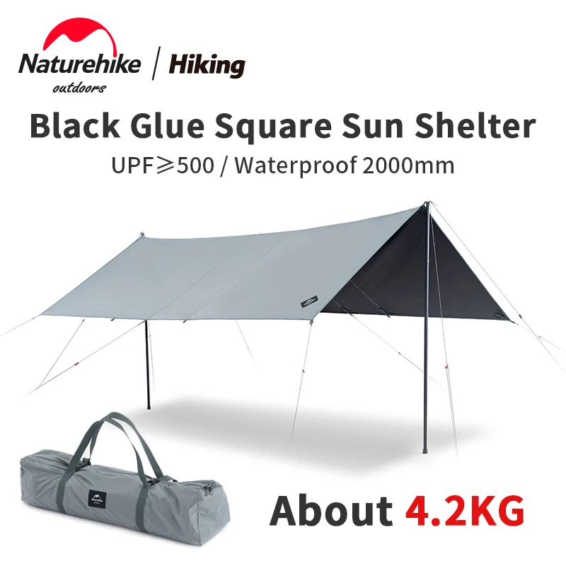

Naturehike 12 Square квадратный тент все черное клеевое покрытие 6-8 человек большая площадь солнцезащитный козырек 2000 мм водонепроницаемый открытый...