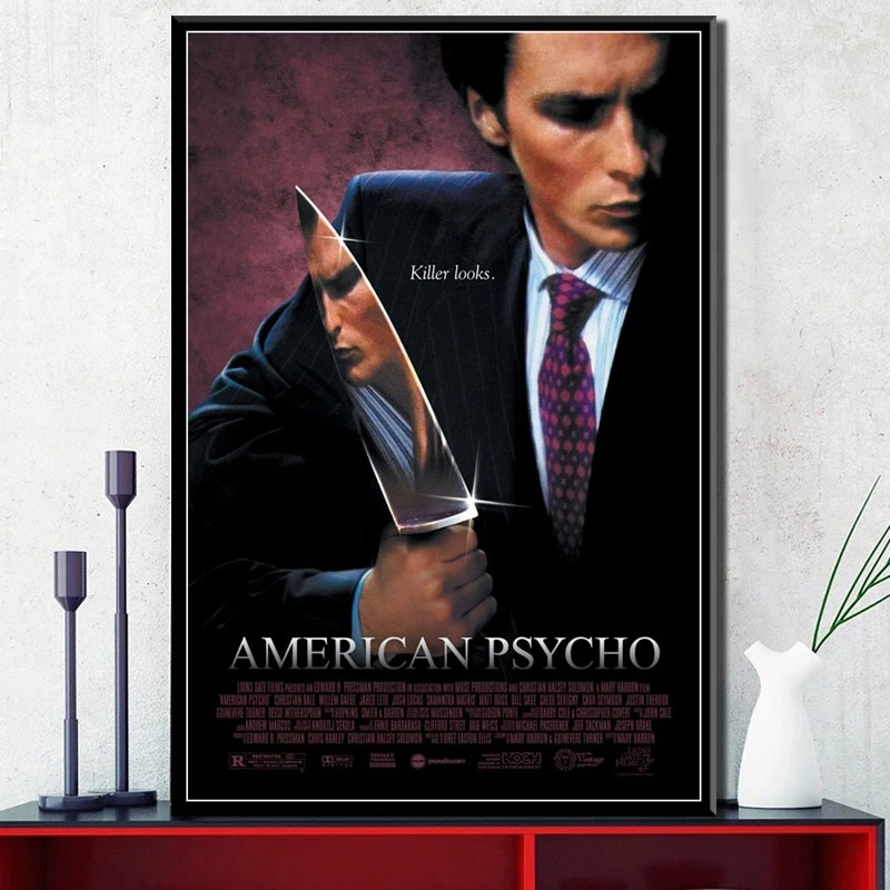 

Amerikaanse Psycho Classic Horror Movie Canvas Painting Home Decor Poster Prints Pictures Wall Art Modern Living Room Modular