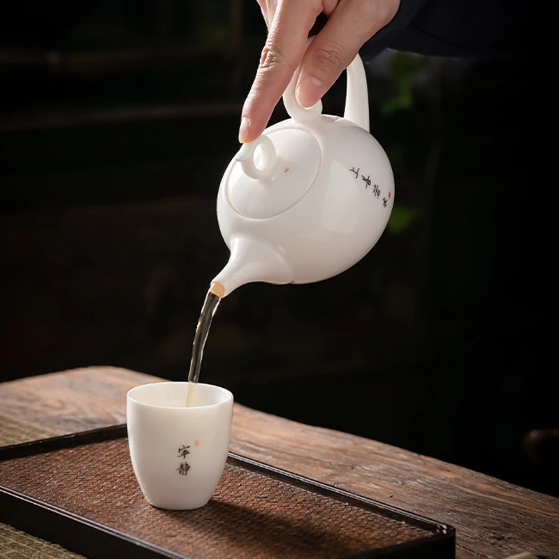 Zen чайный горшок керамический фарфоровый чайник белый цветочный фильтр