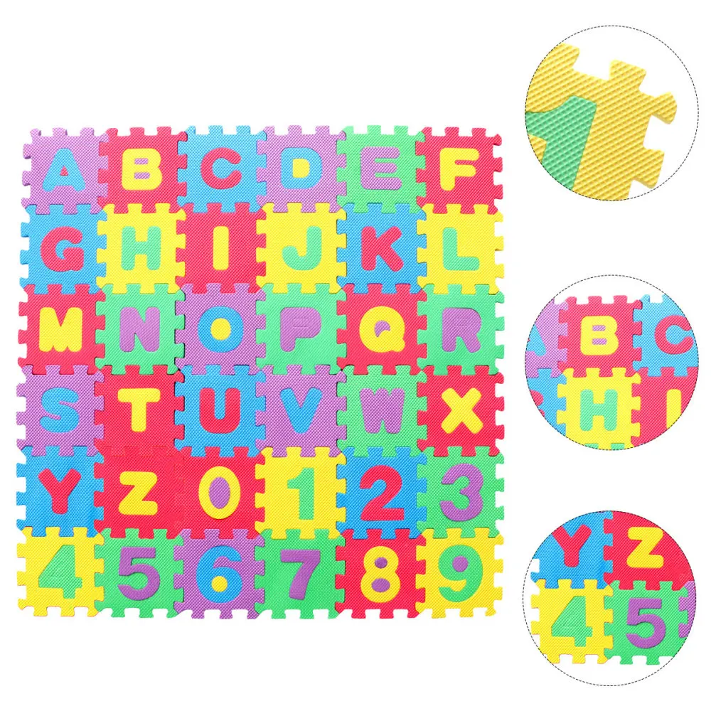 

36 Pieces Children's Number Alphabet Mat Puzzle Floor Mat Carpet Bedroom Mat Educational Toys 12*12cm