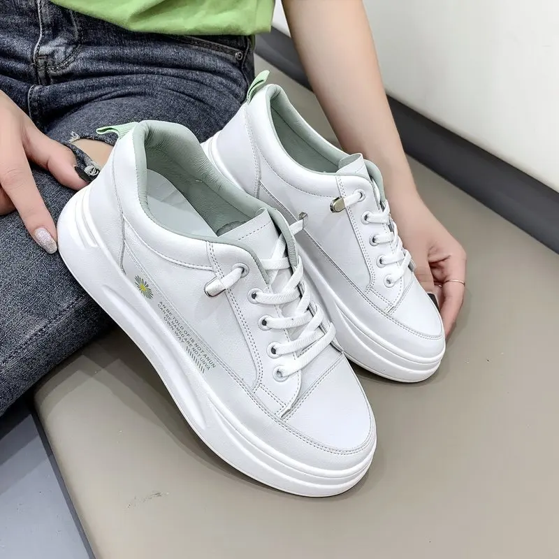 

fashion Breathable Daisy Flat Platform Sneakers Women Lace Up Soft Ladies Casual Running Shoes Womans Flats Zapatos Para Mujer