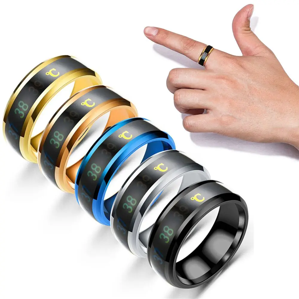 Новый дизайн для мужчин Температурное кольцо из титановой стали настроения
