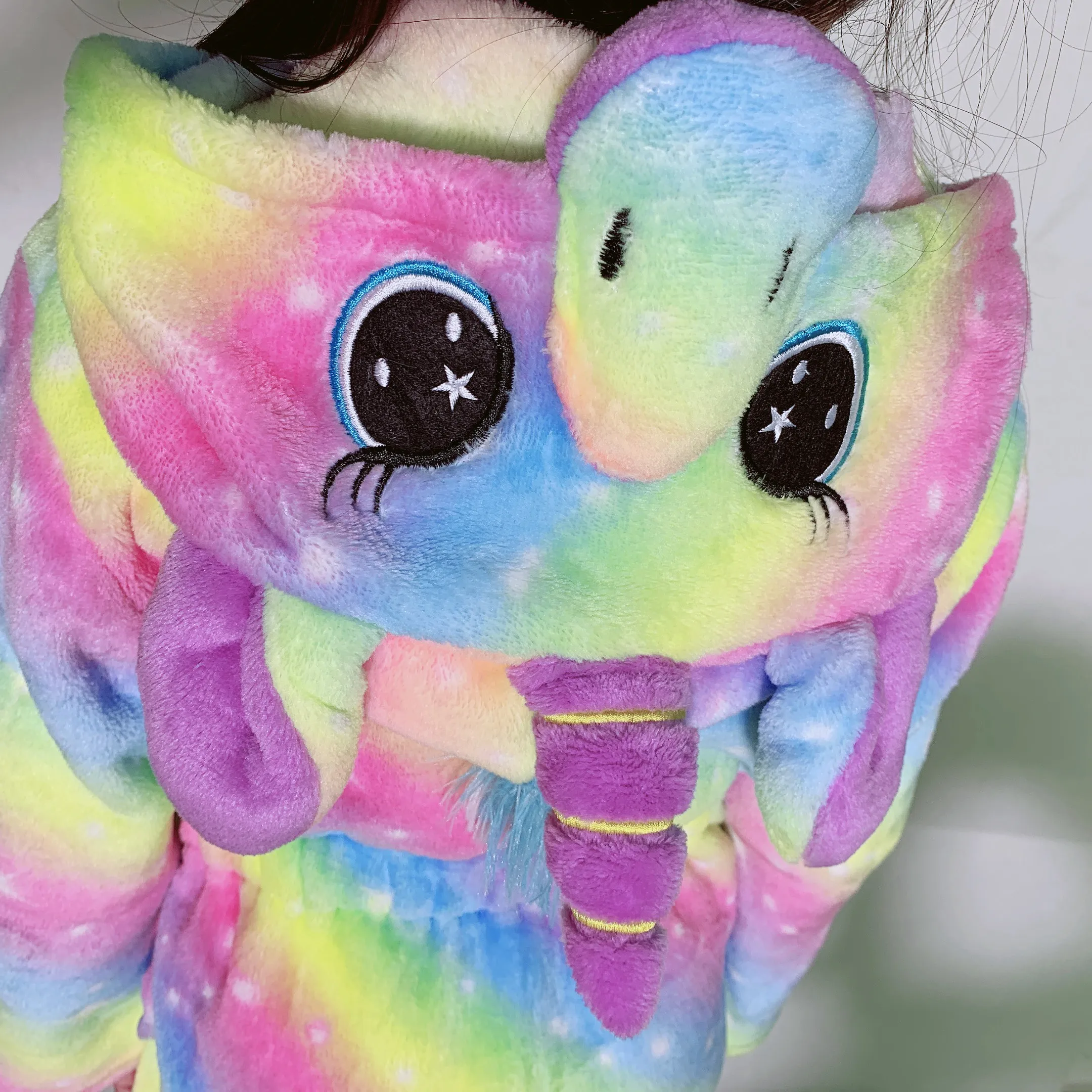 Kigurumi/Детские Банные халаты с капюшоном и единорогом милый банный халат со