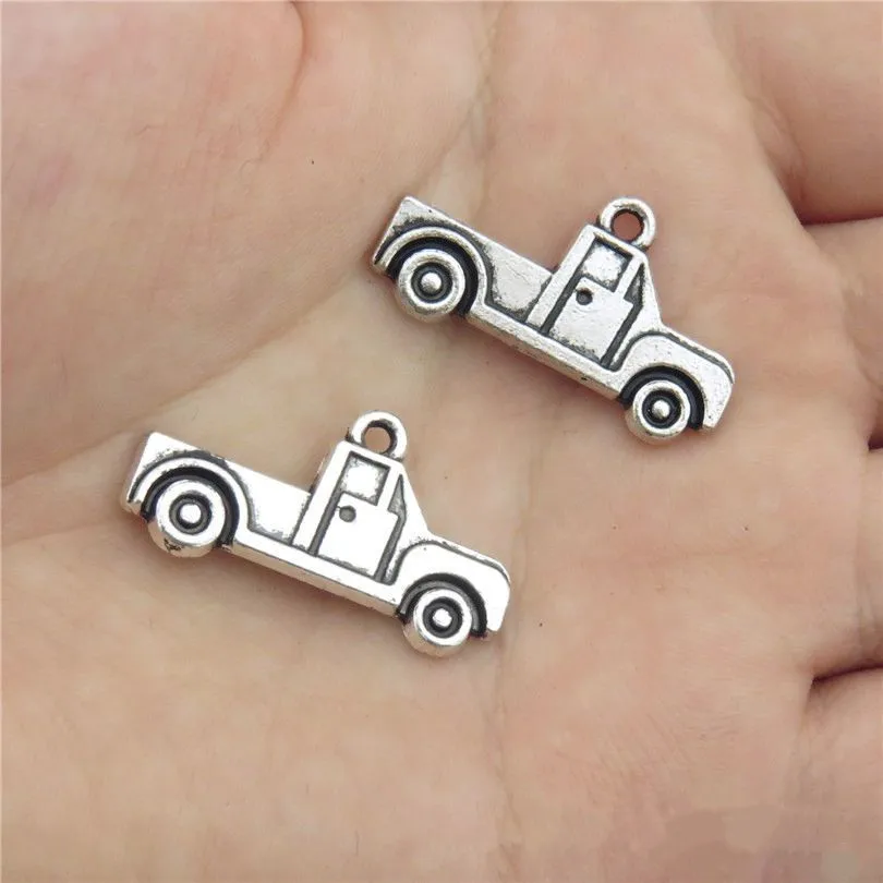 

24pcs Pickup Charm Antique Silver Color Car Pendant Fit Diy Handmade Necklace Aesthetics Accessories Jewellery Making Supplies