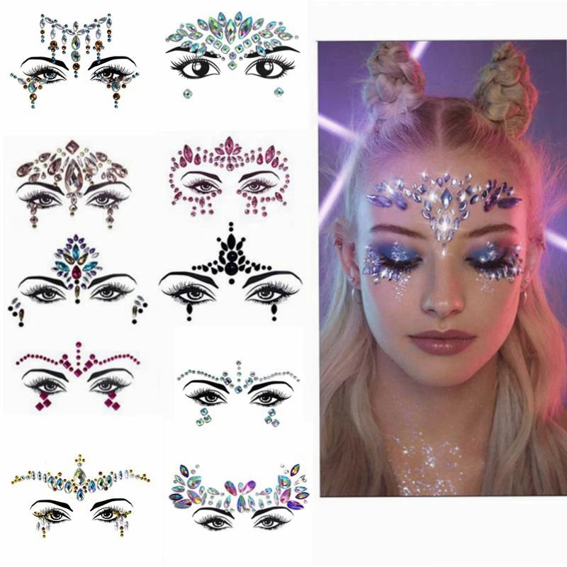 Уход за кожей лица Временные татуировки для Стразы наклейки кристаллические