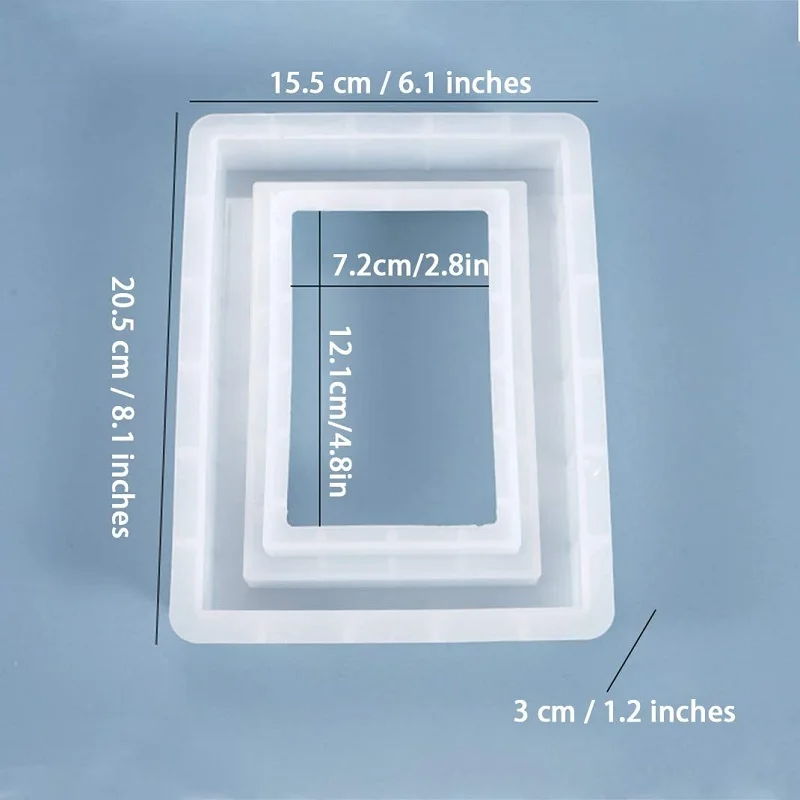 Epoxy Resin Mold Rectangle Photo Frame Mold Silicone Mold Resin Casting Mold for DIY Picture Frame Crafts Decorations