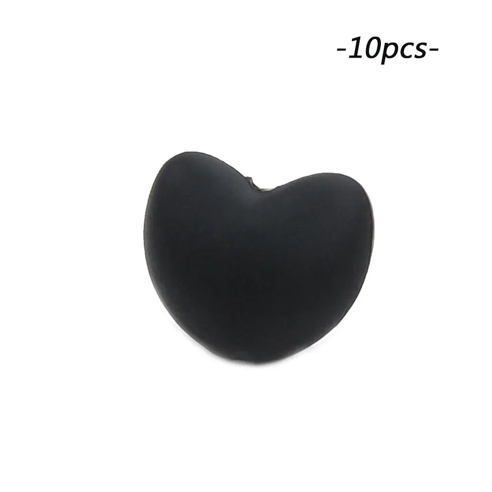 smokey black LOFCA 10 шт Силиконовая соска бисер ребенок прорезывание зубов игрушки жевательные Новорожденные кормящие Прорезыватели бусины прорезывание зубов ожерелье аксессуары - Цвет: smokey black