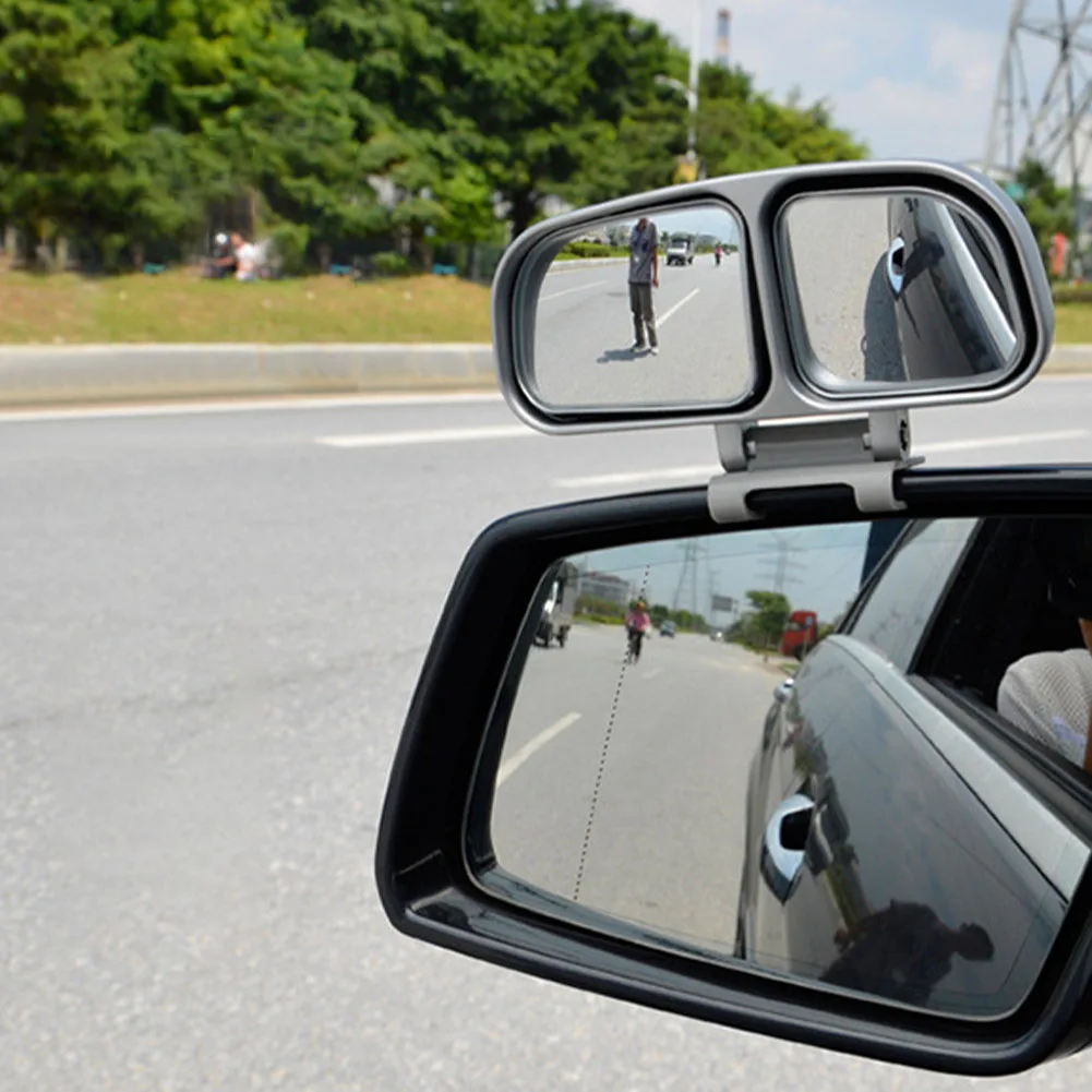 

Blind Spot Mirror with Dual Convex Mirrors Adjustable Angle Front and Rear View Mirror with Adhesive for Left Right Side Mirror