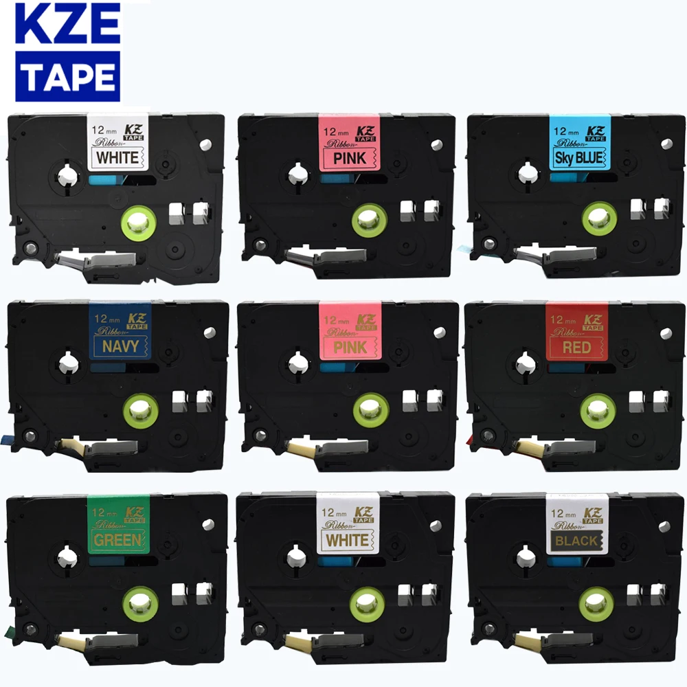 

KZE 12mm*4m multicoloured Label Tape Compatible Satin Ribbon Tape Replacement for Brother TZe-R231 TZe-RE34 TZe-R234 TZe-RW34