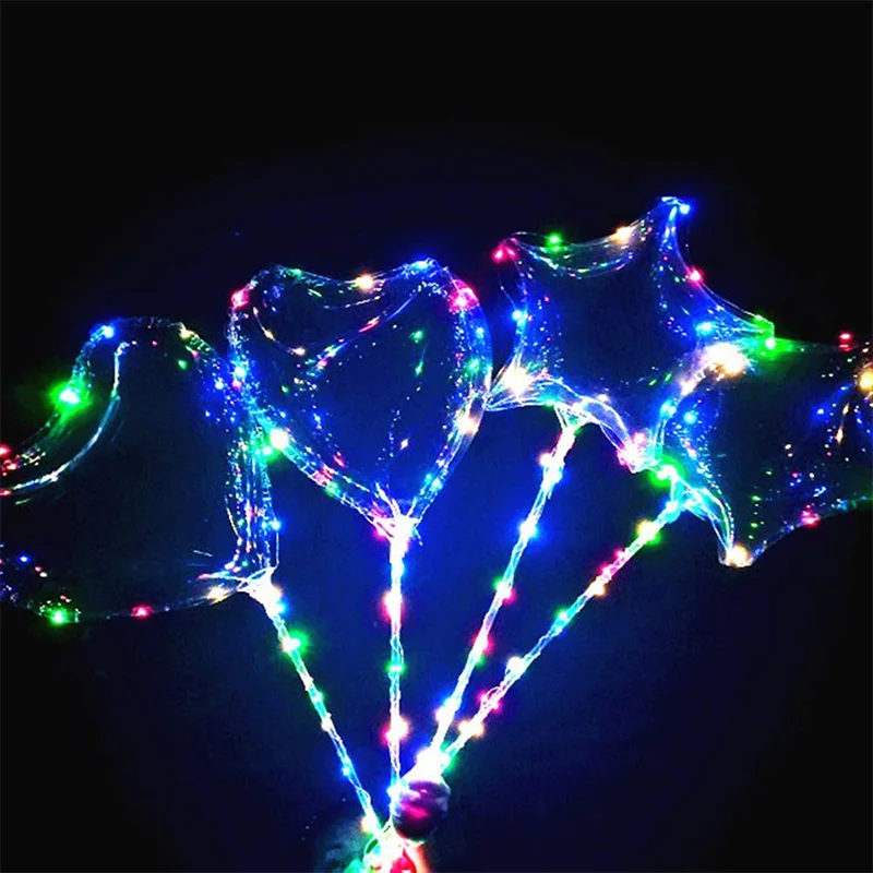 20 дюймов светящийся прозрачный Bobo пузырьки шары светодиодный светильник на