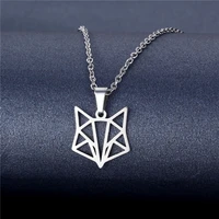 european and american new hollow animal necklace fox pendant geometric men and women clavicle chain wholesale