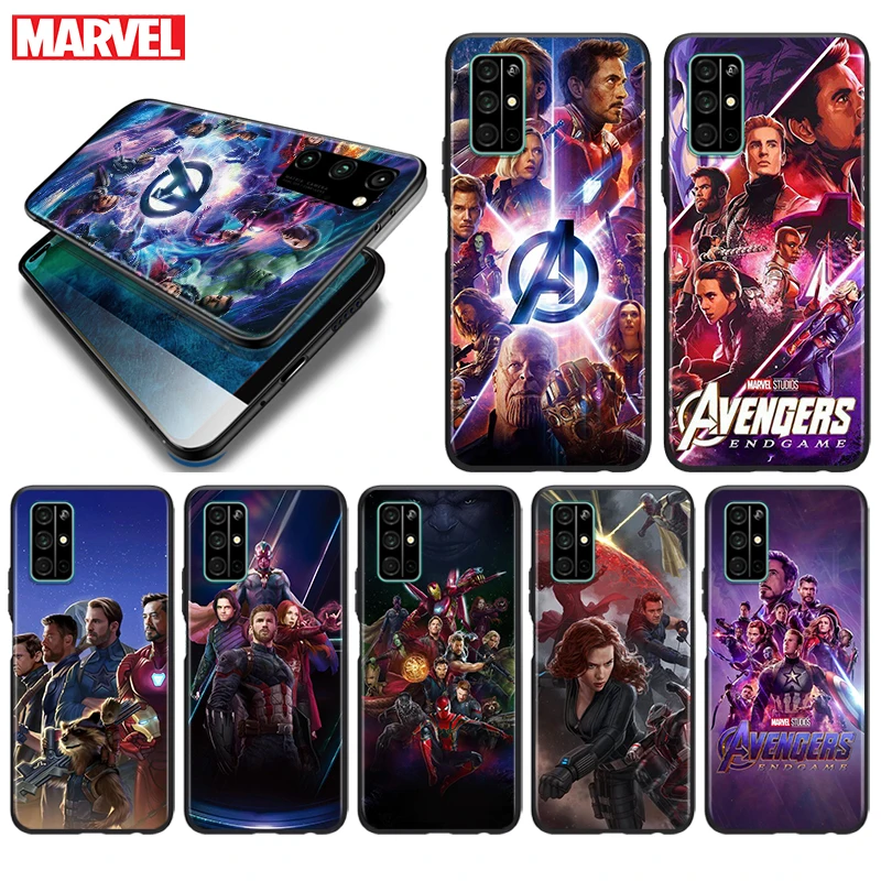 

Silicone Cover Marvel Avengers Heroes For Honor 9 9S 9A 9C 9X 9N 9i V9 10 10i 10X X10 Lite Pro Shockproof Phone Case