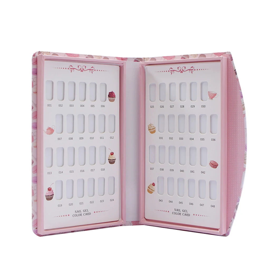 48 Colors Nail Gel Polish Color Card Chart Blank Display Book Manicure Art Tool Palette |