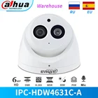 Dahua IPC-HDW4631C-A 6MP HD POE сетевая Мини купольная IP камера металлический корпус Встроенный микрофон CCTV камера 30 м ИК Ночное Видение Dahua IK10