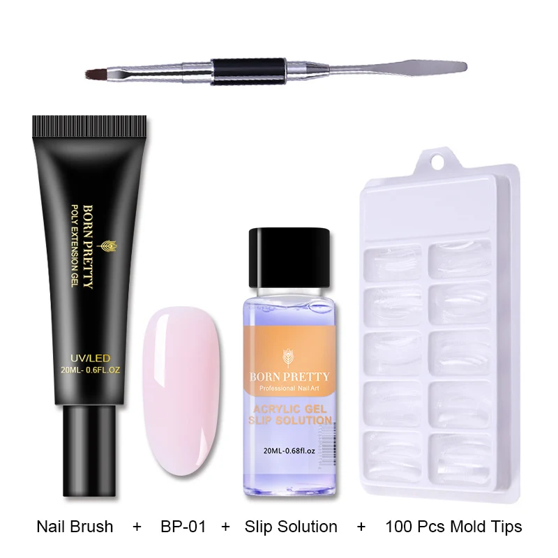 Set 11 BORN PRETTY розовый Обнаженная ногтей быстрое строительство поли гель 20 мл желе Builder палец УФ-гель продолжительного действия лак - Цвет: Set 11